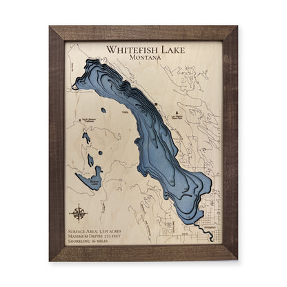 Whitefish Walnut Multi wood map — multilayer, white background