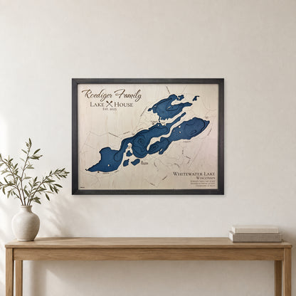 Whitewater Roediger wood map — multilayer, staged room mockup