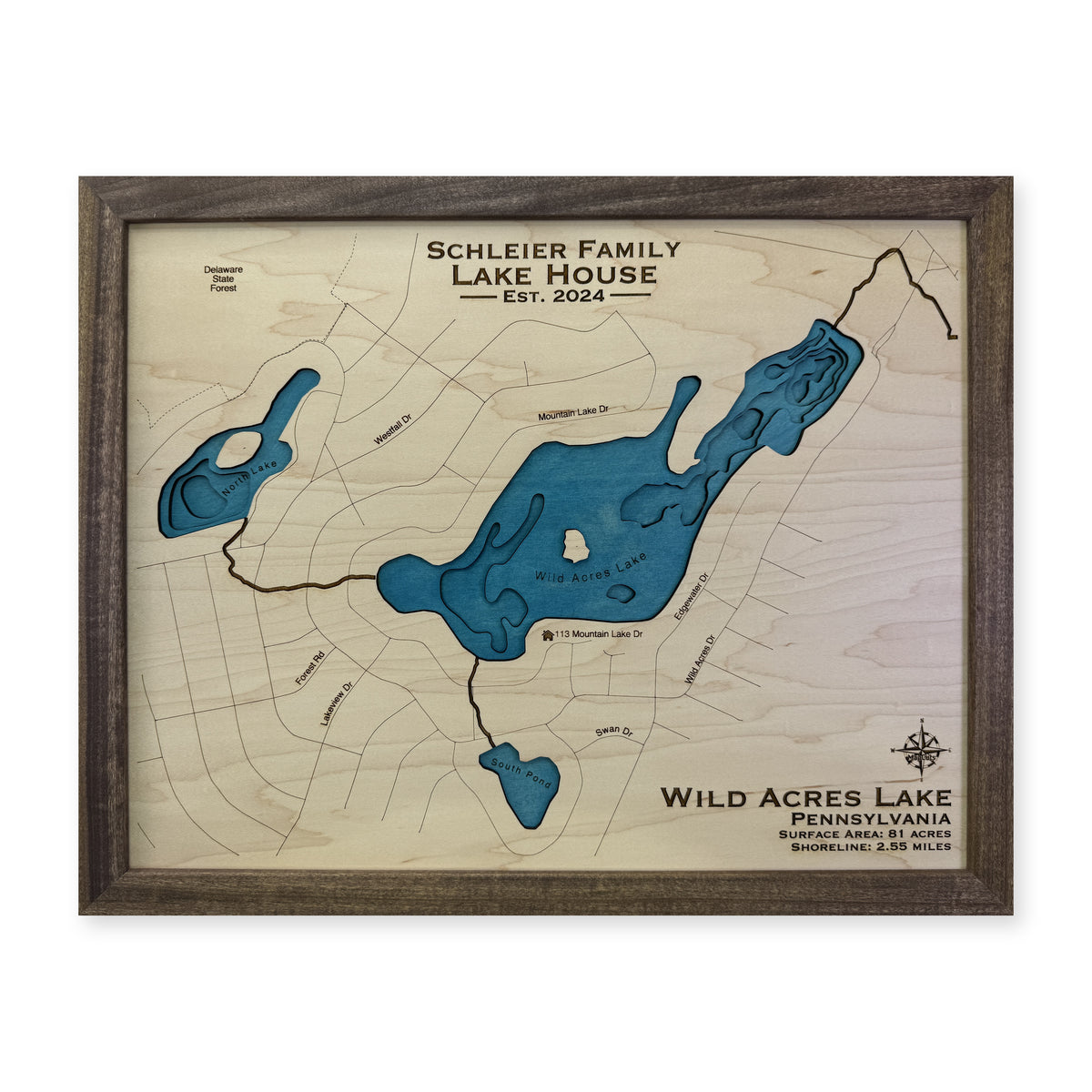 Wild Acres Schleier wood map — multilayer, white background