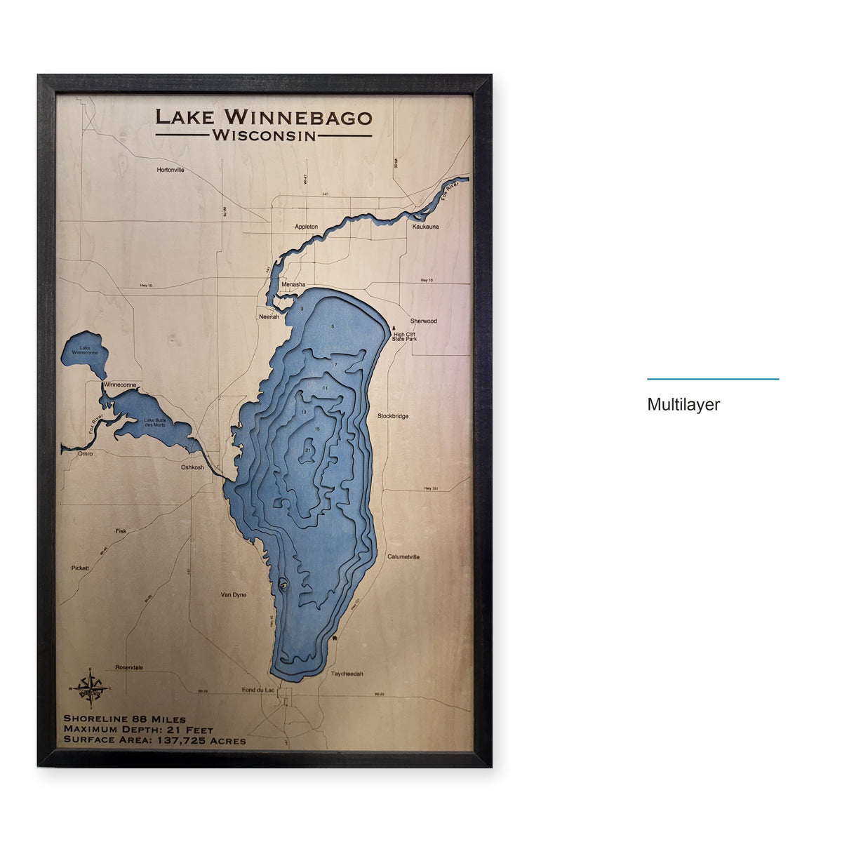 Winnebago Charcoal Multi wood map — multilayer, layer option shown