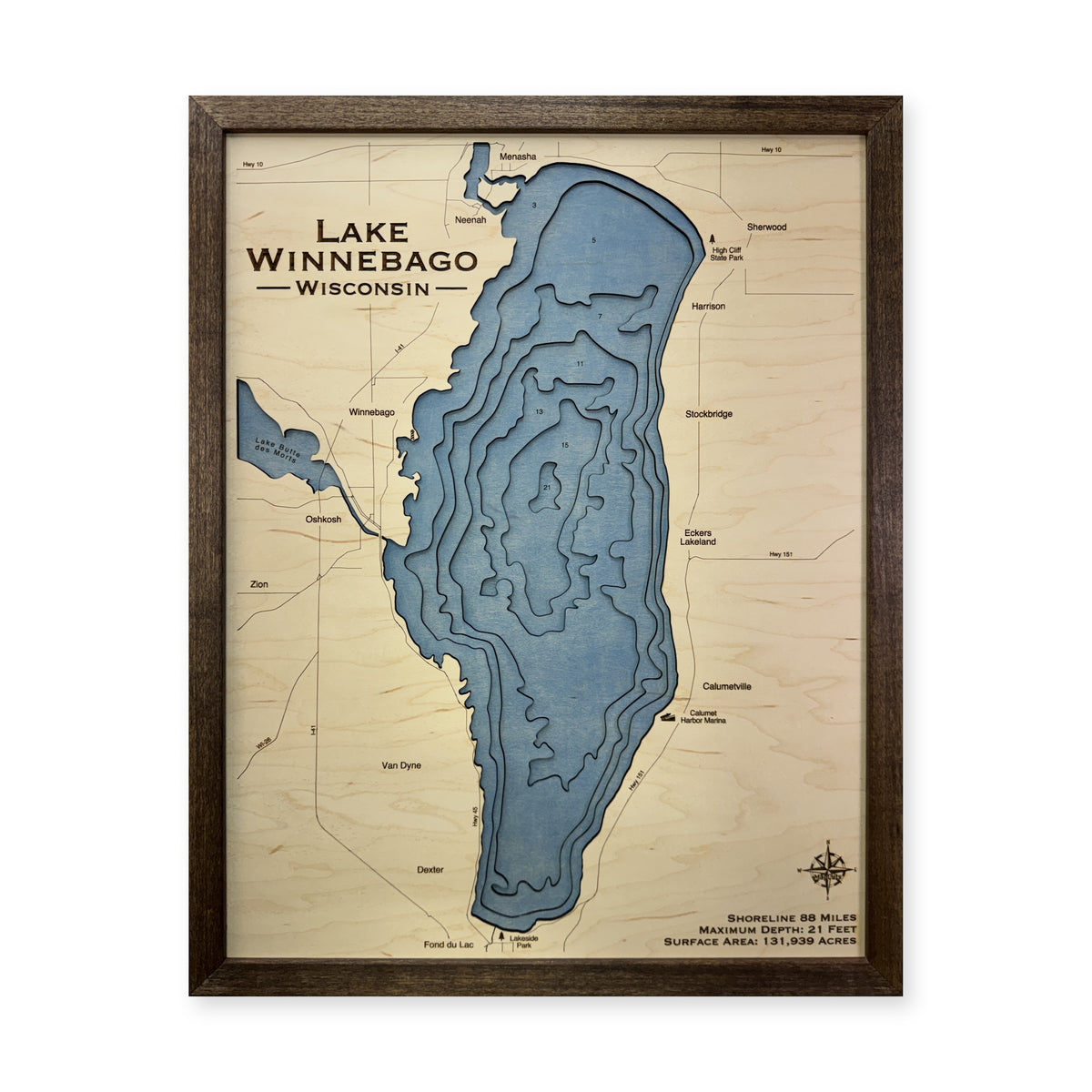 Winnebago Jochman wood map — multilayer, white background