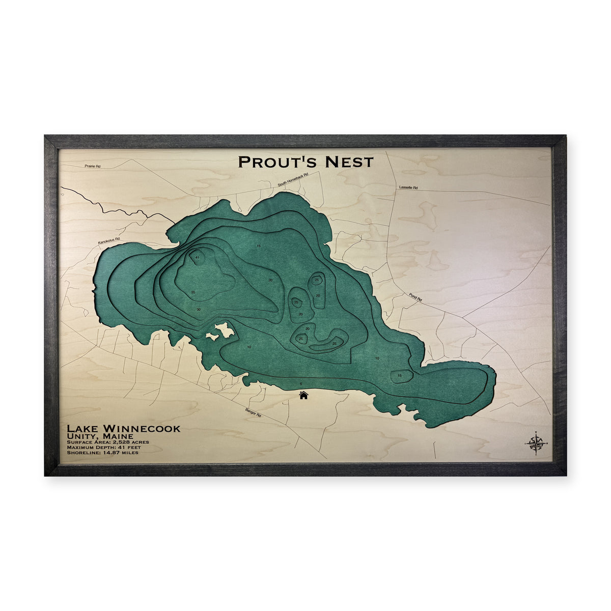 Winnecook Prouts Nest wood map — multilayer, white background