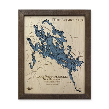 Winnipesaukee Carmichael wood map — multilayer, white background