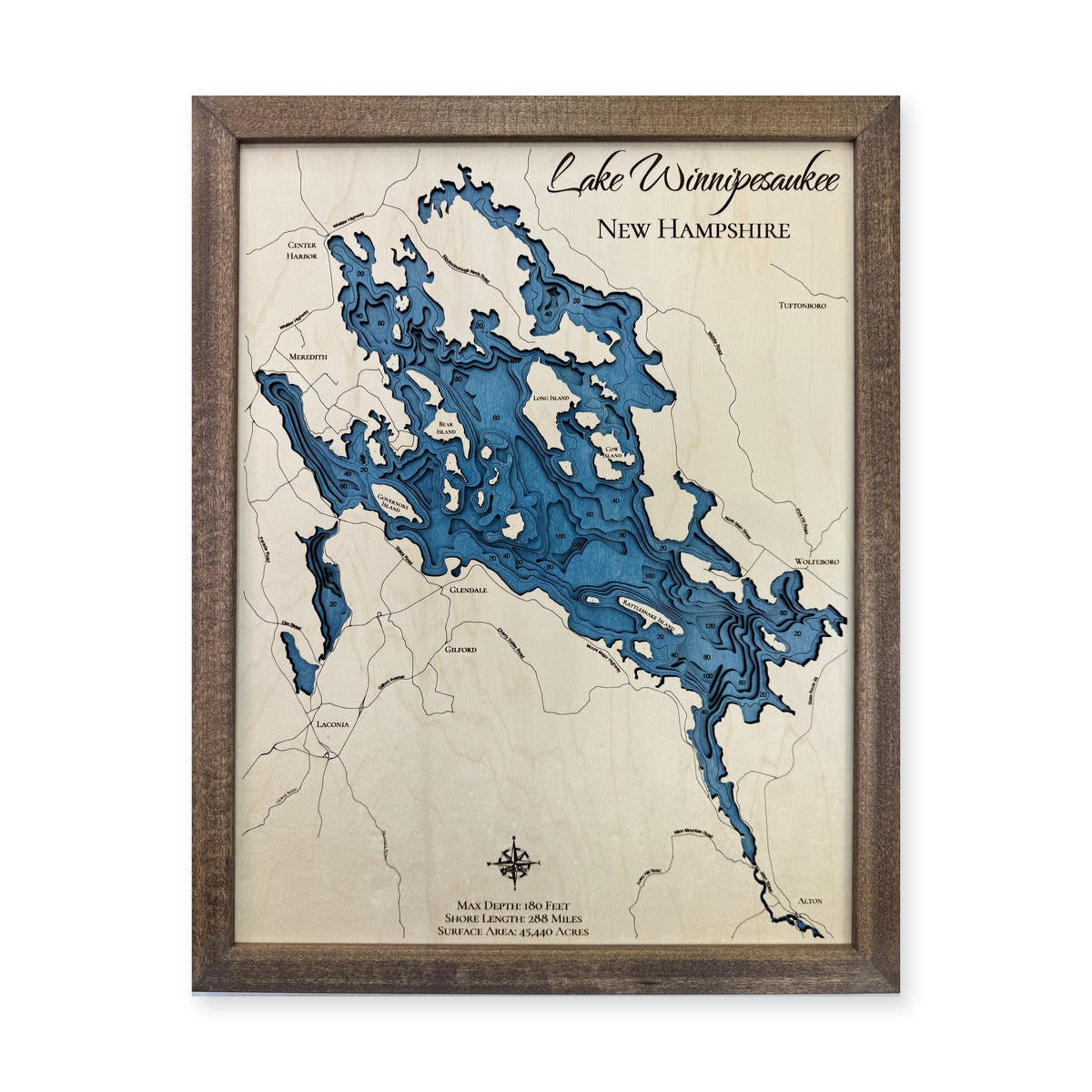 Winnipesaukee Strauch wood map — multilayer, white background