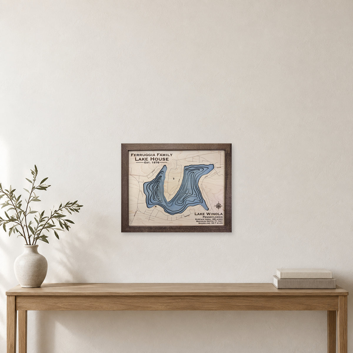Winola Ferruggia wood map — multilayer, staged room mockup