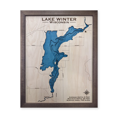 Winter Walnut Multi wood map — multilayer, white background