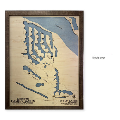Wolf Lakes Gerdts wood map — single layer, layer option shown
