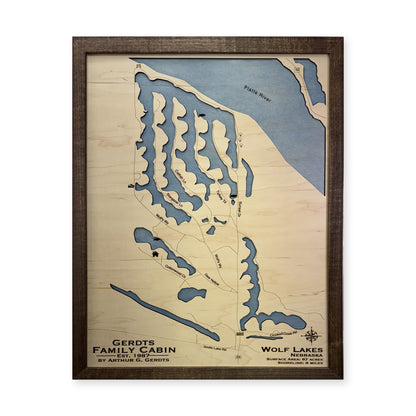 Wolf Lakes Gerdts wood map — single layer, white background