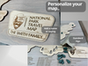 An example of a personalized nameplate on the National parks travel map. 