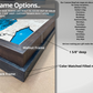 Up close image of frame thickness and colors.