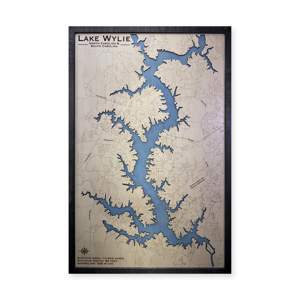 Wylie Black Single wood map — single layer, white background