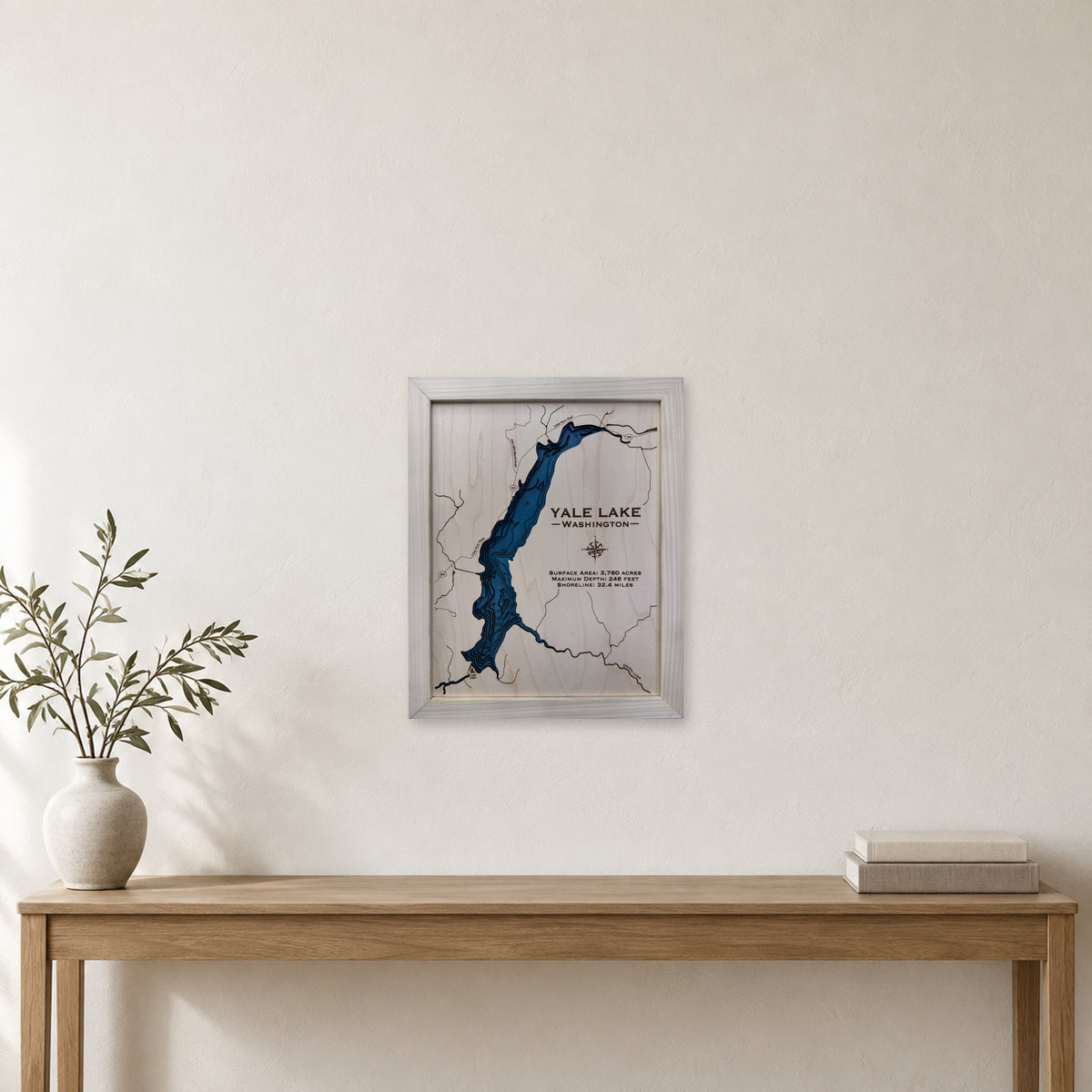 Yale Natural wood map — multilayer, staged room mockup