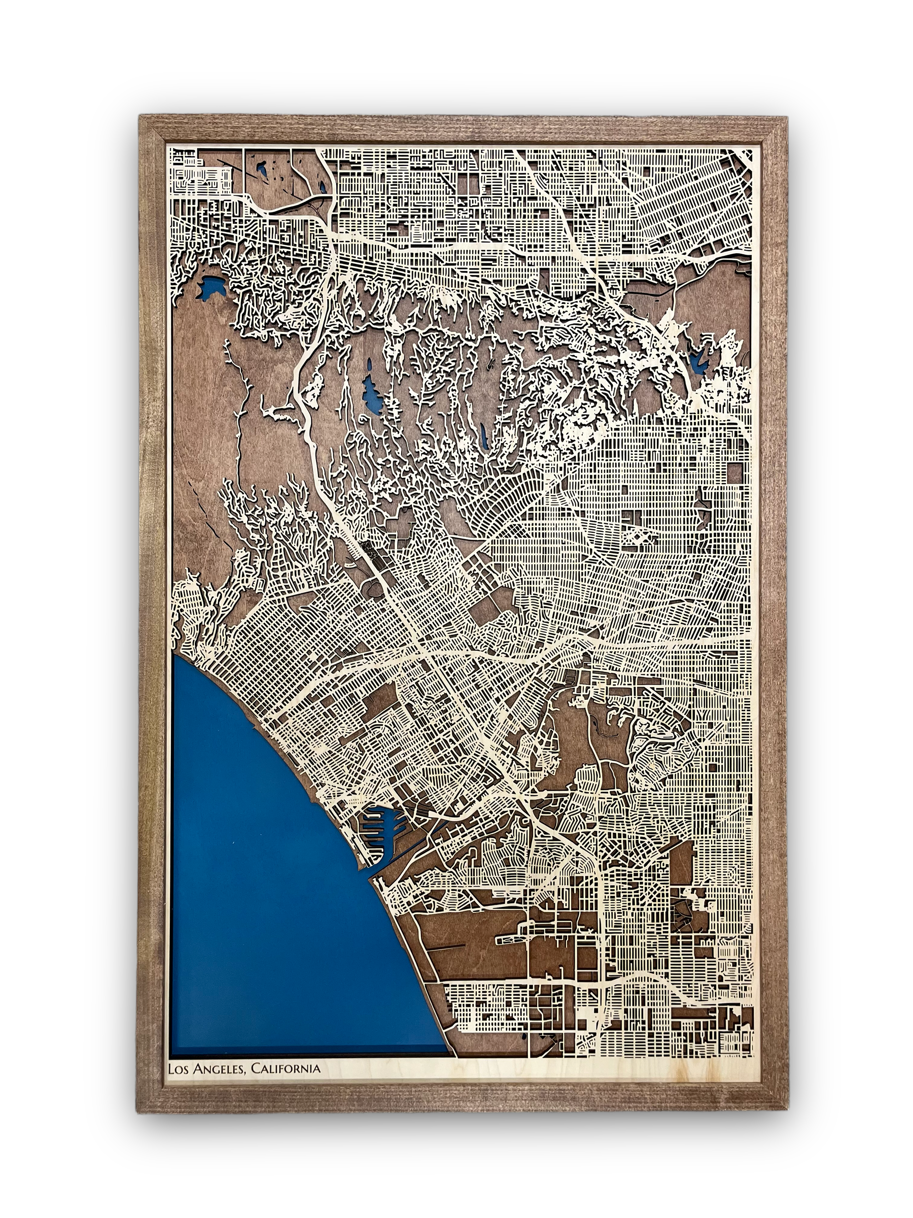 Custom Wood Laser Cut City Map