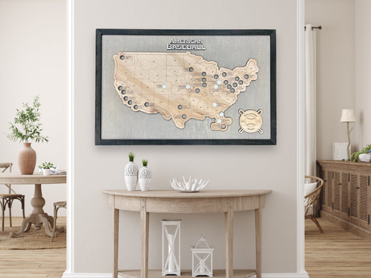 Custom Baseball Ballpark Travel Park Map