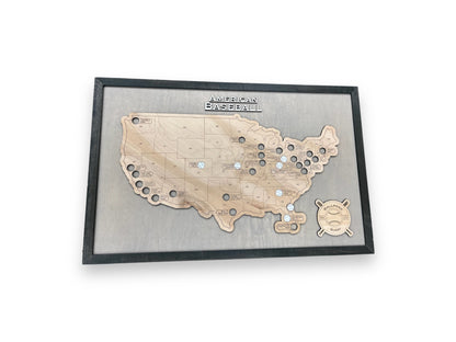 Custom Baseball Ballpark Travel Park Map